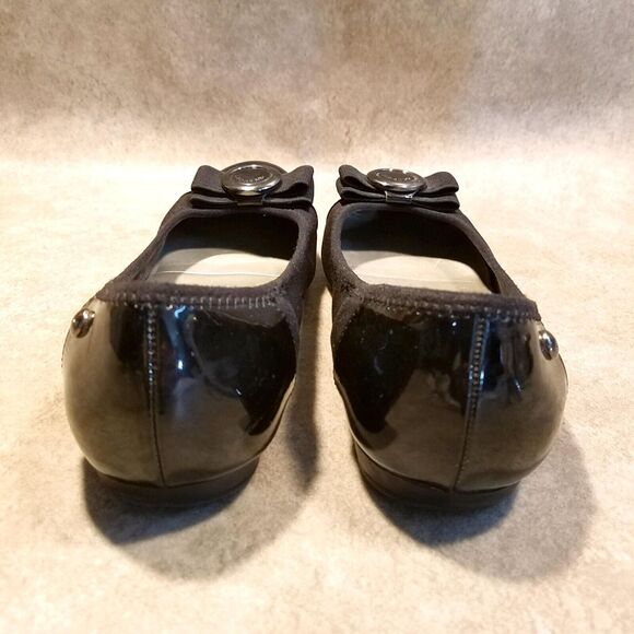 Anne Klein Sport Womens Amuzement Size 7.5 Black Textile Slip On Ballet Flats - Picture 5 of 10
